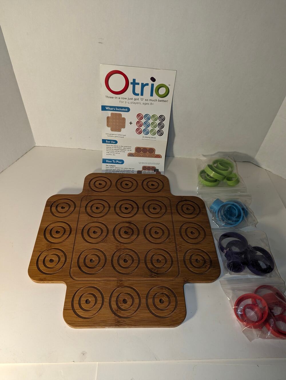 Otrio Deluxe - Strategy Game Wood Board by Marbles Brain Workshop COMPLETE